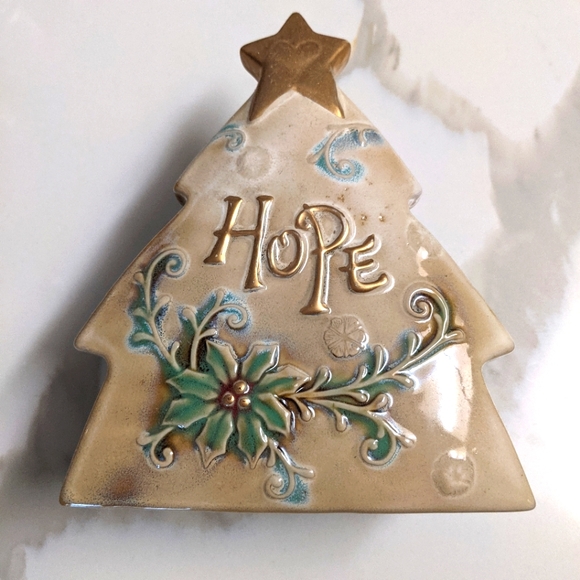 "HOPE" Decorative Ceramic Holiday Box with Lid - Picture 1 of 7